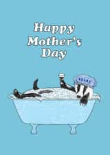 badger bubble bath Mothers Day Card 20917 created by Martina Scott