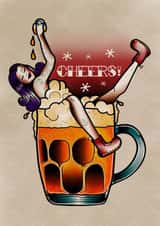 Tattoo Cheers Birthday Card 19246 created by Rabbit’s Claw Tattoo