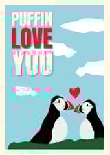 puffin pun Valentines Day Card 17150 created by Cox a Doodle Doo
