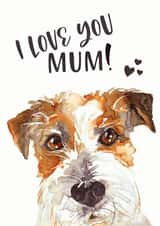 Happy Birthday or Mother's day Terrier card created by Jo Scott Art