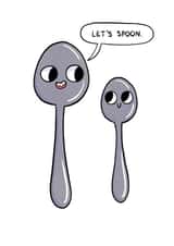 spoon pun Valentines Day Card 29574 created by Ruthycomics
