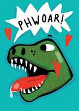 phwoar dinosaur Valentines Day Card 20531 created by NICHOLA COWDERY ILLUSTRATIONS 