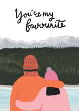 Cute Valentines Day Card - You're My Favourite created by Lomond Paper Co.