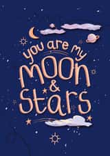 moon stars Valentines Day Card 40564 created by Alice's Illustrations