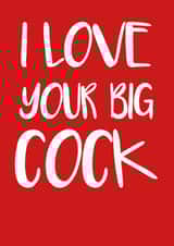 cock love Valentines Day Card 16916 created by Rude Cards