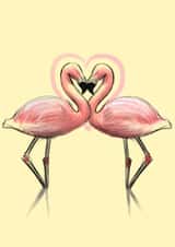 love flamingo Valentines Day Card 47050 created by Charlotte Oxenham