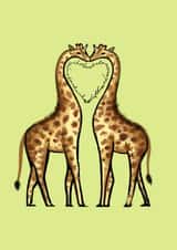 giraffe animals Valentines Day Card 47052 created by Charlotte Oxenham