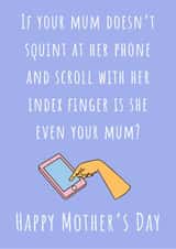 Mum Index Finger Phone Mother's Day created by Nikki Noo Cards