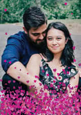 Personalised Valentines Day Photo Card created by Dottie Mottie - Heart Confetti Photo Card