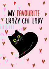 My favourite crazy cat lady - Black cat Anniversary Card created by This is Awesome