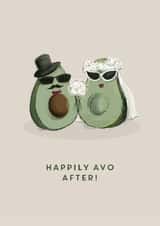 Happily avo after - wedding day card created by @doublepea_designs