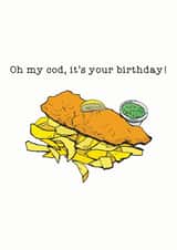 Birthday Card - Funny - Fish And Chips created by Hattybones
