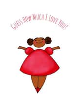 female girl Valentines Day Card 44645 created by Afritistic