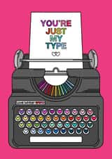 typewriter type Valentines Day Card 16587 created by Charlotte Trimm