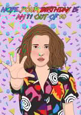 Stranger Things Eleven Birthday Card 15811 created by Lizzy B Draws.