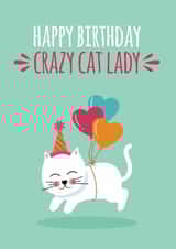 Happy Birthday crazy cat lady created by Blush & Blossom 