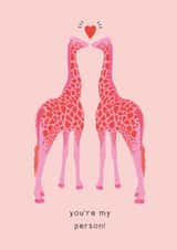 giraffe giraffes Valentines Day Card 21423 created by The Blue Castle Co