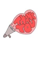 microphone megaphone Thank You Card 18169 created by Wild Housecat Designs