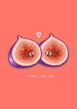 Cute Fig Pun Anniversary Card / Valentines Day Card - Fig - I Figgin Love You created by Back to the drawing board illustration 