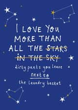 More than all the stars / dirty pants card created by Bow & Bell