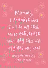 Funny Lady Bits From The Bump Mother's Day Card created by Bow & Bell