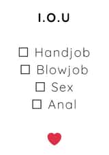 i owe you iou Valentines Day Card 47166 created by Emma Dumaresq