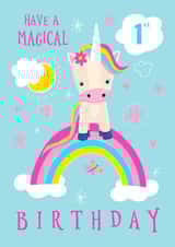 Children's Magical Unicorn 1st birthday card created by Dale Simpson