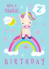 Children's age 2 Magical Unicorn Birthday Card created by Dale Simpson