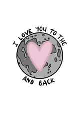 Love You to The Moon and Back Doodle Card created by Roisin