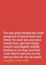 Cheeky Typography Valentines Day Card - Anniversary Card - Naughty Rude Stuff created by The Right Lines