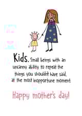 Embarrassing Kids Mother's Day Card 1000 created by Sassy Sarah
