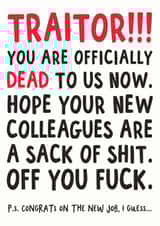 traitor dead New Job Card 13956 created by Smudge & Splash