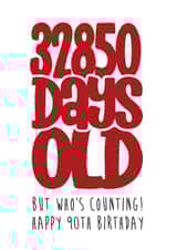 90 90th Birthday Card 16698 created by Waffle & Faff