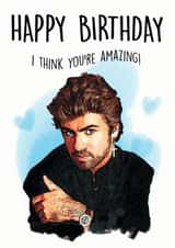 george michael music Birthday Card 18325 created by CARDBIZZ