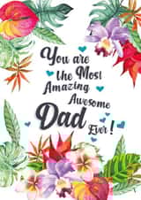 flowers leaves Father's Day Card 44691 created by Little Cham Cham