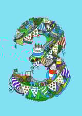 three third Birthday Card 21477 created by Jenny Wren Designs