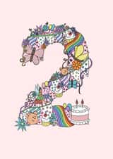 two 2nd Birthday Card 21478 created by Jenny Wren Designs