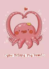 octopy pun Valentines Day Card 21484 created by Planet612
