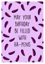 egg plant emoji Valentines Day Card 45899 created by Poppy & Mabel 