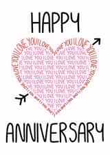 typography i love you Anniversary Card 14060 created by Sunny Spills