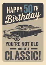 Retro Male Adult Classic Car 50th Birthday Card created by Emoticology Cards