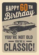Retro Male Adult Classic Car 60th Birthday Card created by Emoticology Cards