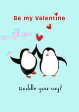 valentine penguins Valentines Day Card 20472 created by beacapomaggidesign