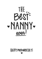 Cute Mothers Day Card - Nanny - The Best Nanny Ever Happy Mother's Day created by Jodie Gaul & Co