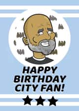 Pep Guardiola Man City Birthday Card created by Tom Sparke