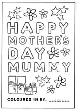 Mother's day childrens colouring in card created by Hot Dog greetings