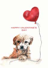 dog cute Valentines Day Card 44073 created by Rhiannon Williams Art