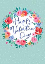 wreath flowers Valentines Day Card 19849 created by Sam Wilson