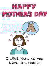 Funny Horse Mothers Day Card created by Off The Leash Cartoons by Rupert Fawcett