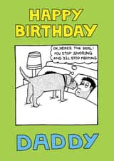 daddy dad Birthday Card 1984 created by Off The Leash Cartoons by Rupert Fawcett